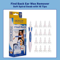 Find Back Ear Wax Remover Soft Spiral Swab with 16 Tips