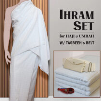 Kain Ihram Haji Umrah with Adjustable Belt and Tasbeeh